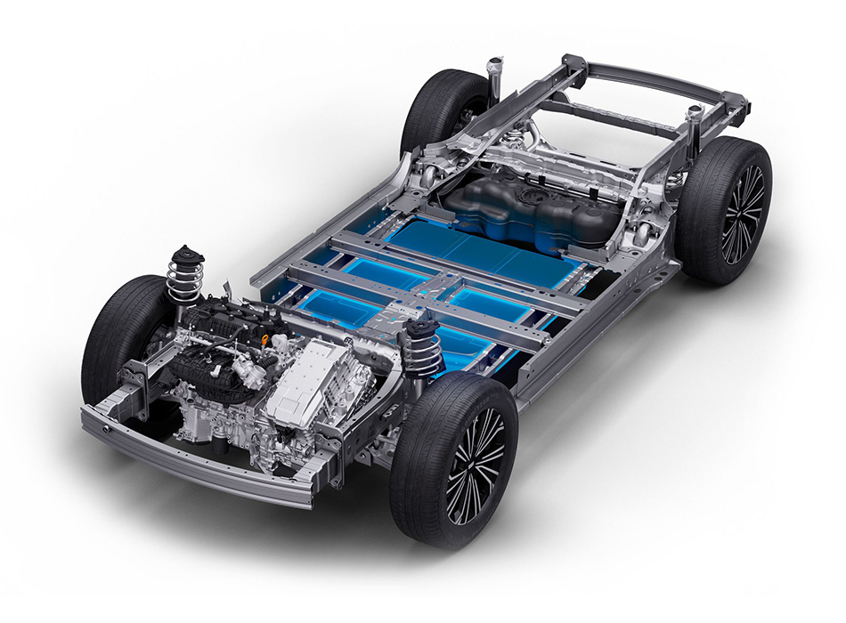 Visualisation of a battery in a Geely hybird SUV